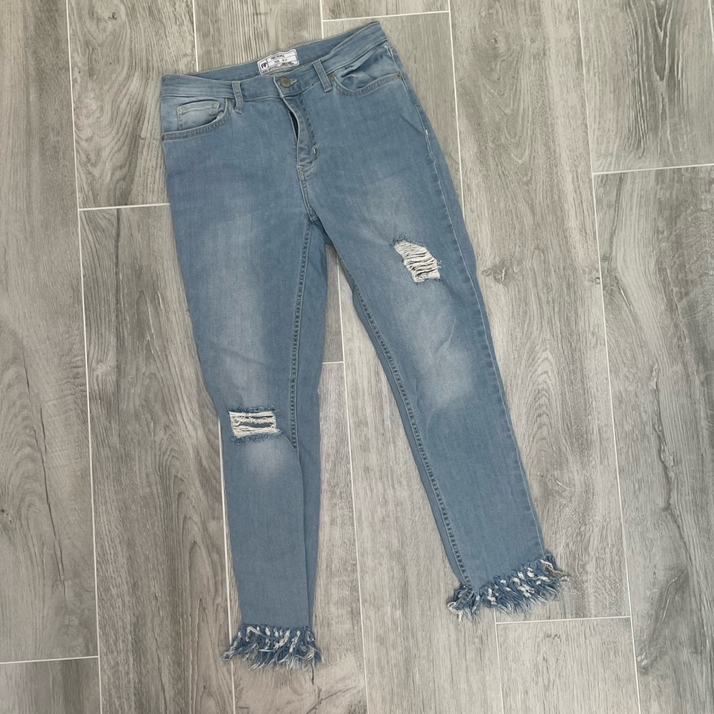 Free People Great Heights Frayed Fringe Jeans 27